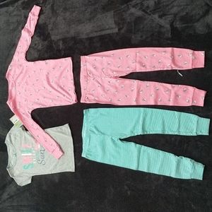 Carter's Hummingbird & Stripes 4 Piece PJ Set